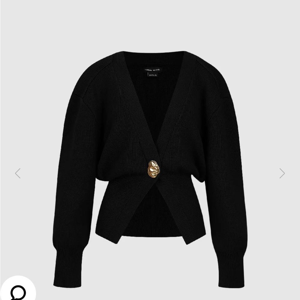 Elegant Black Sweater with Gold Accent